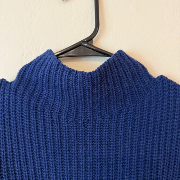 Dark Blue Wool High Neck Sweater | Vince | Sz L - Picture 3 of 7